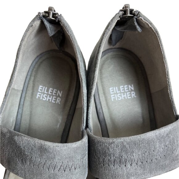 Eileen Fisher Women's Grey Suede Wedge Sandals Sz 7 - Picture 7 of 11